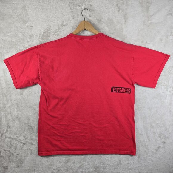 Vintage Etnies Skateboard Shirt Men’s XL Red Crew Neck Y2K Surf Skater Grunge - Picture 8 of 12